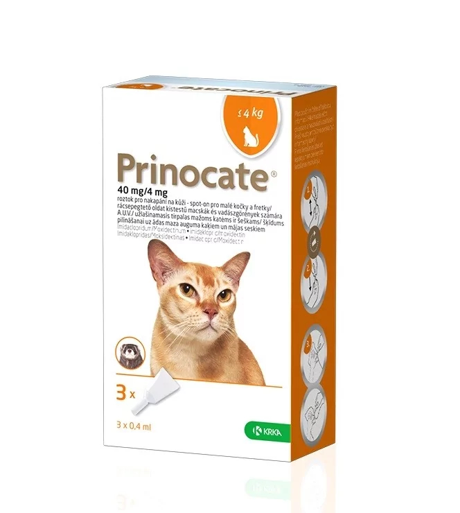 KRKA Prinocate Cat drops for parasites for cats up to 4 kg
