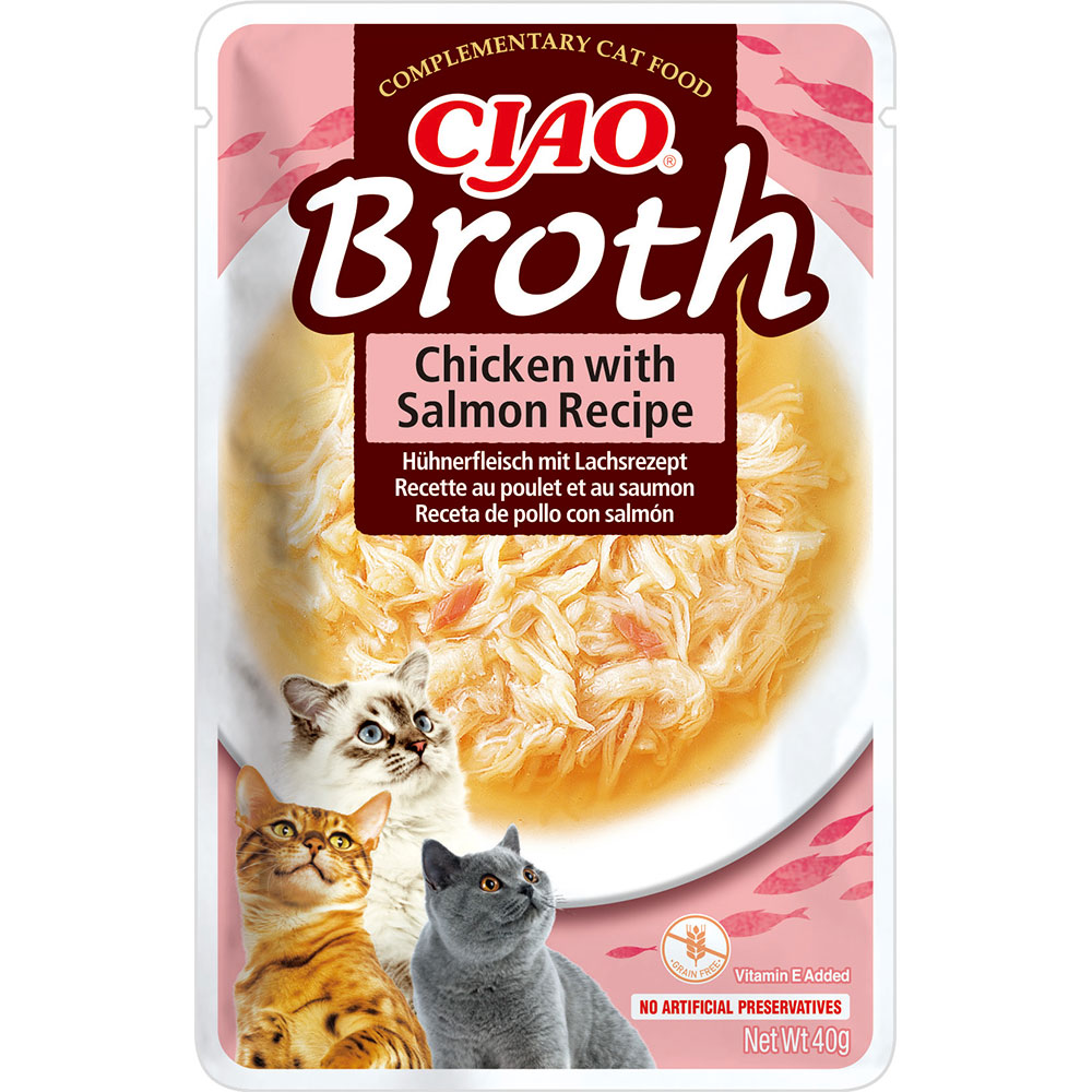 INABA CIAO Broth Pouch Chicken and Salmon in Broth 40g